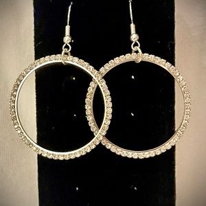 Silver and CZ stone earrings